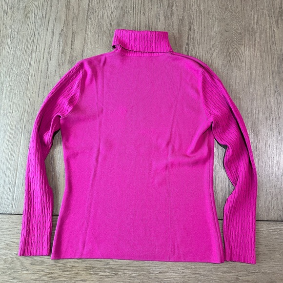 Venini Sweaters - Venini Cable Knit Turtleneck Sweater Size Large Pink
